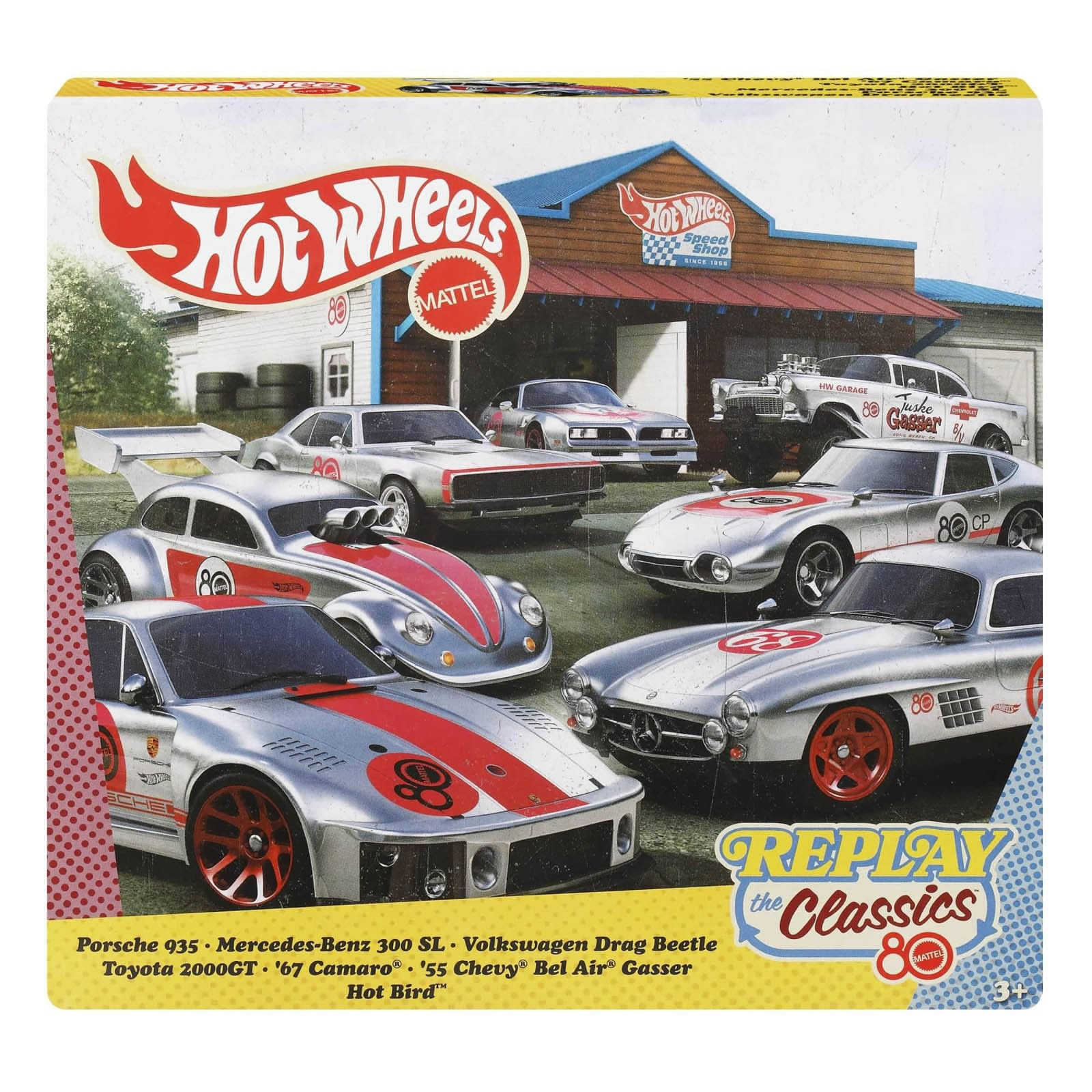 Carrinho-HW Colecao Set 80 Anos Com 7 Carros MATTEL