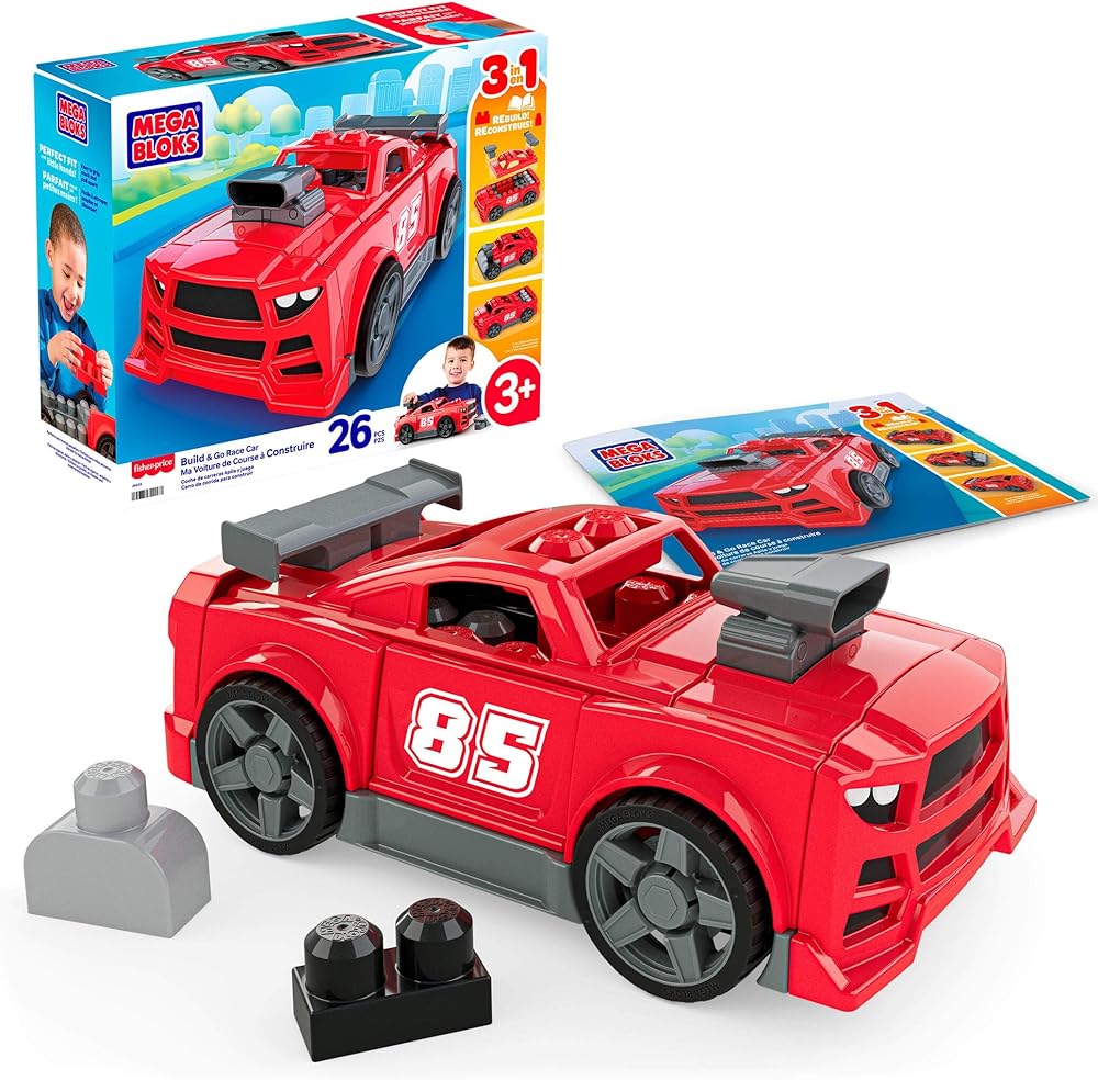 Blocos de Montar - Mega Bloks - Carro de Corrida - Fisher-Price MATTEL