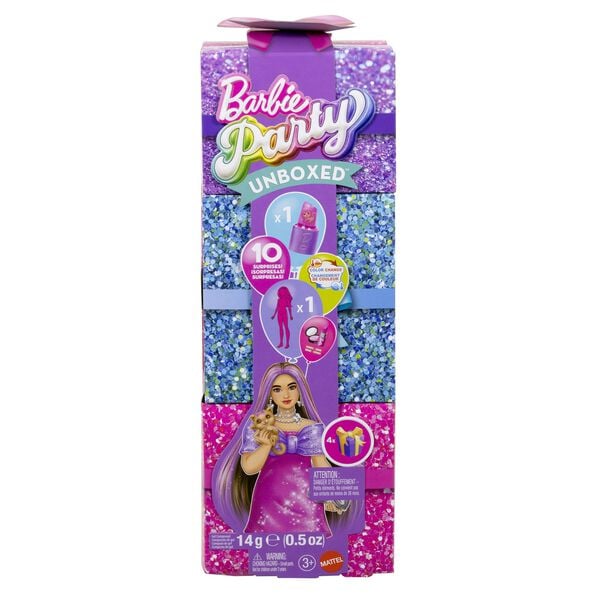 Boneca - Barbie - Party Unboxed Surpresa - Vestido Rosa - MATTEL