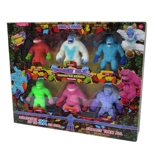 Conjunto - 6 Mini Montros Elasticos - Stretchpalz Monster Series - SUNNY BRINQUEDOS